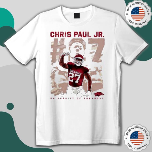 Official Number 27 Arkansas Razorbacks Chris Paul Jr 2023 Ncaa Football Shirt