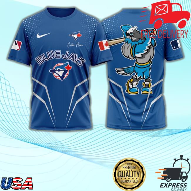 Blue Jays Mascot Player Baseball All Over Print 3D Long Sleeve T Shirt